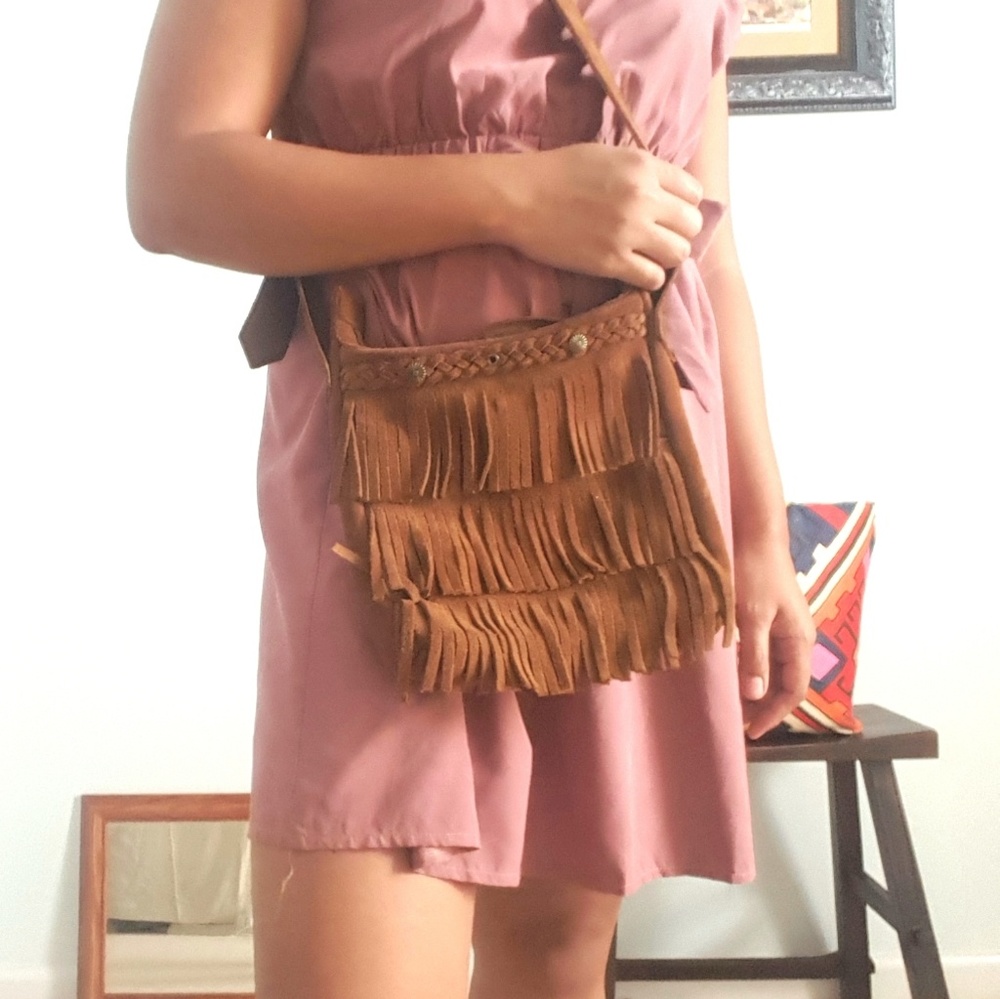 Suede fringe Minnetonka purse